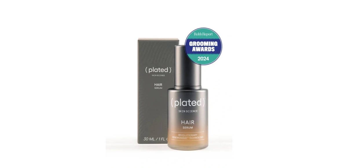 Award-winning hair serum product display